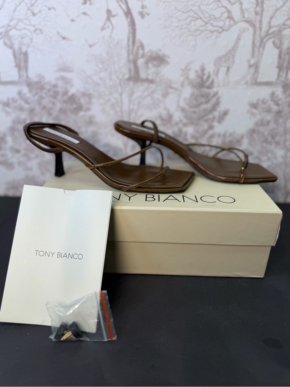 Tony Bianco Ruma Heel in Mocha leather low kitten heel
